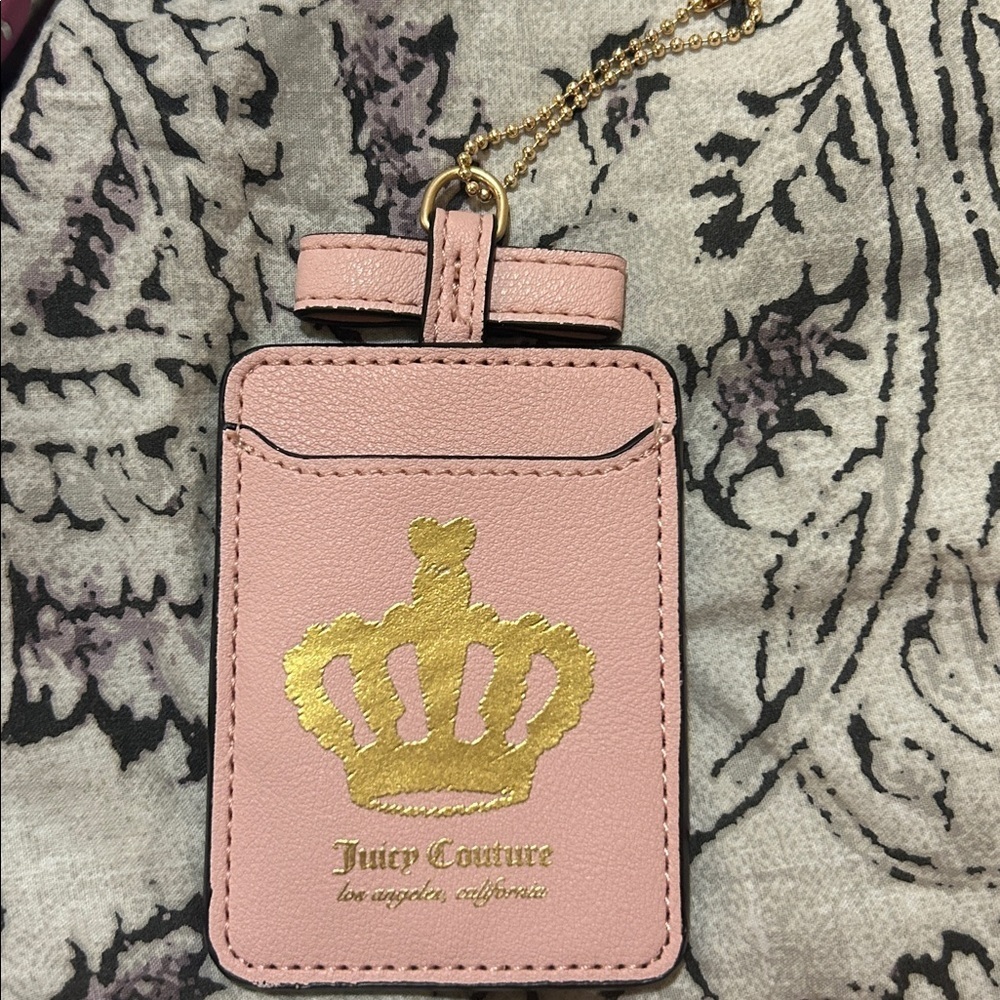 Juicy Couture Pink Luggage Tag or Card Holder - Picture 1 of 3